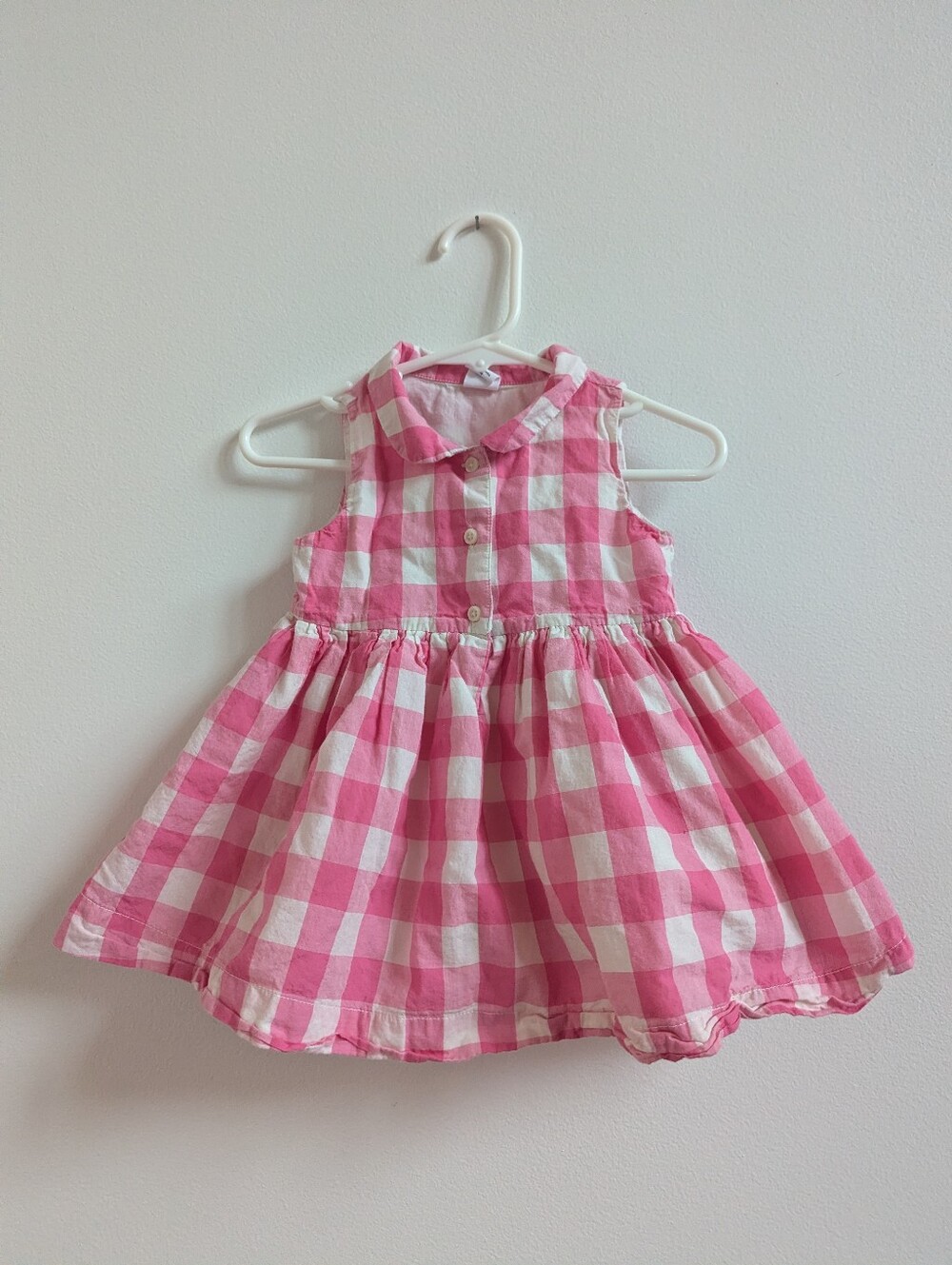 Baby Gap Dress Baby Girls 12-18m Pink Gingham Preppy